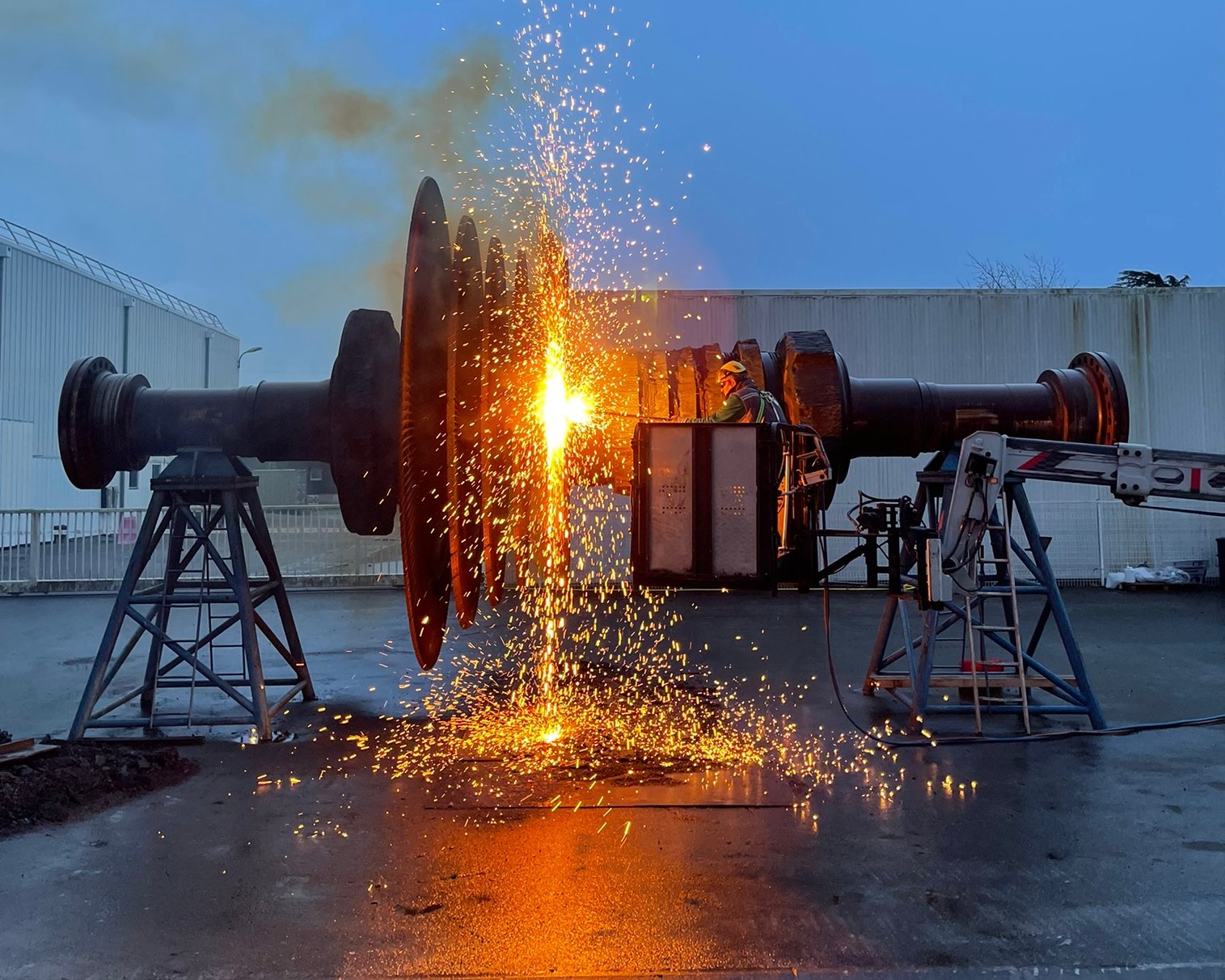 Oxycoupage rotor – étincelles et découpe thermique